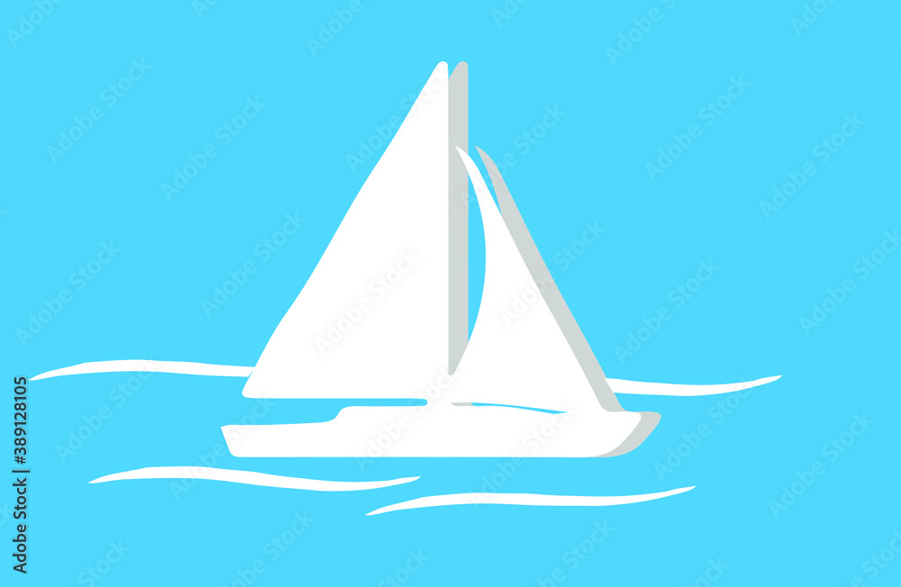 sailing boat icon isolated on background