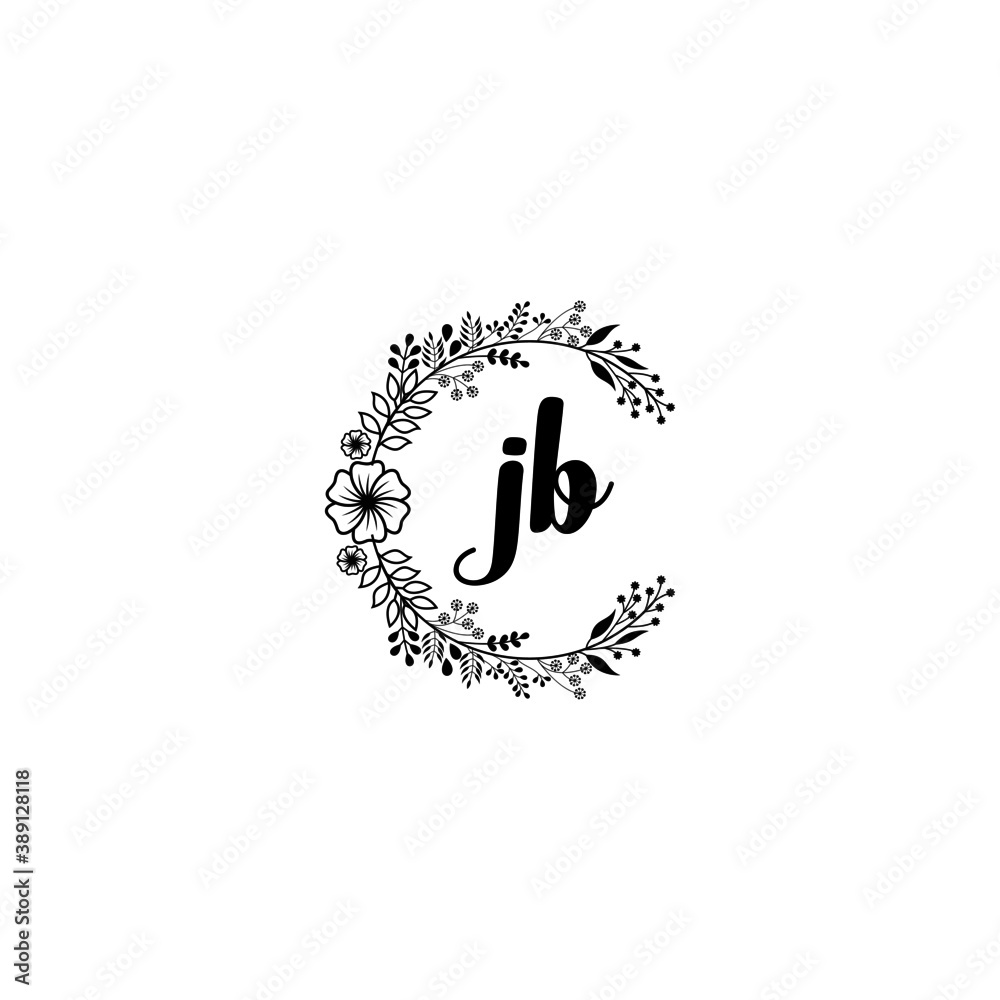 Initial JB Handwriting, Wedding Monogram Logo Design, Modern Minimalistic and Floral templates for Invitation cards Initial JB Handwriting, Wedding Monogram Logo Design, Modern Minimalistic and Floral templates for Invitation cards