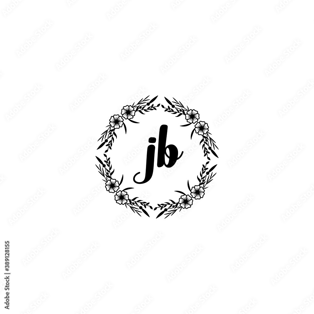 Initial JB Handwriting, Wedding Monogram Logo Design, Modern Minimalistic and Floral templates for Invitation cards Initial JB Handwriting, Wedding Monogram Logo Design, Modern Minimalistic and Floral templates for Invitation cards