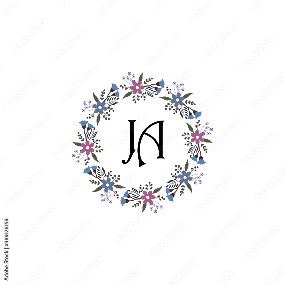 Initial JA Handwriting, Wedding Monogram Logo Design, Modern Minimalistic and Floral templates for Invitation cards Initial JA Handwriting, Wedding Monogram Logo Design, Modern Minimalistic and Floral templates for Invitation cards