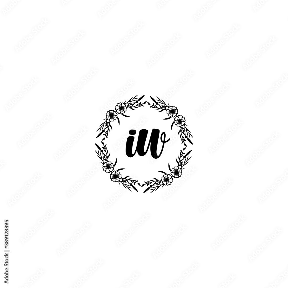 Initial IW Handwriting, Wedding Monogram Logo Design, Modern Minimalistic and Floral templates for Invitation cards Initial IW Handwriting, Wedding Monogram Logo Design, Modern Minimalistic and Floral templates for Invitation cards