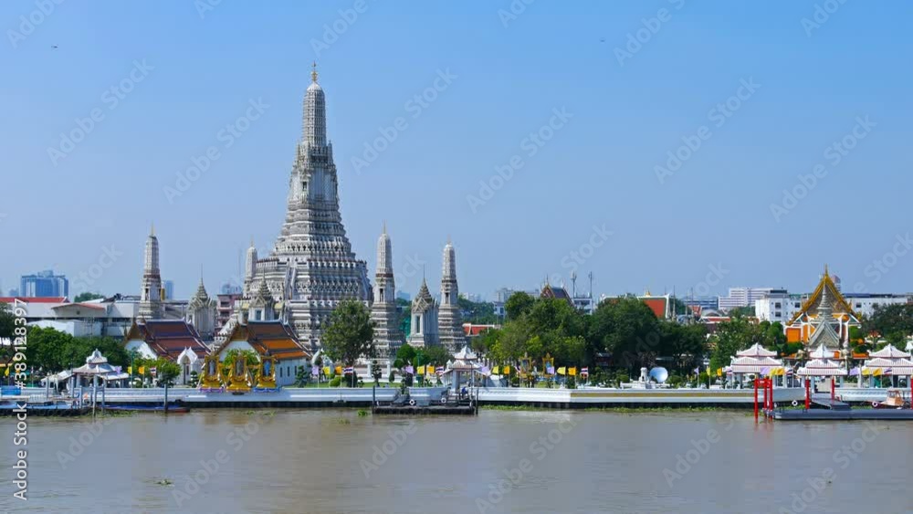 Wat Arun Temple with Chao Phraya river in Bangkok, Thailand Wat Arun Temple with Chao Phraya river in Bangkok, Thailand