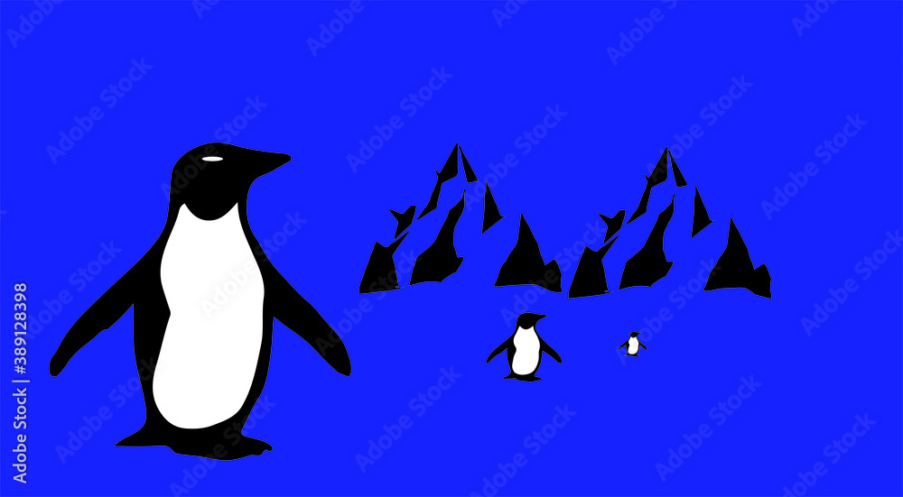 Obraz premium penquin vector illustration isolated on background