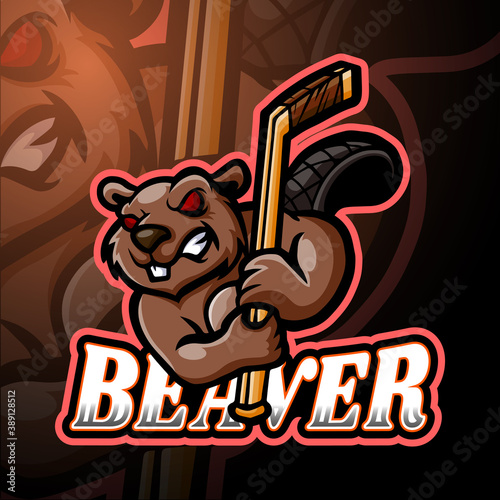 Beaver esport logo mascot design