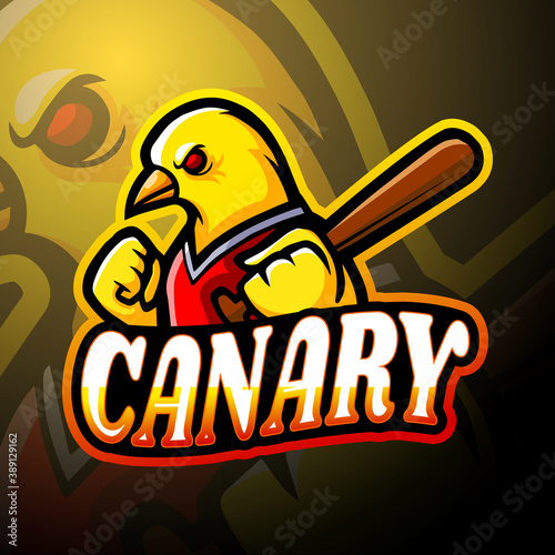 Canary esport logo mascot design