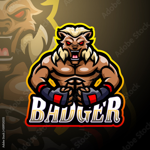 Badger esport logo mascot design