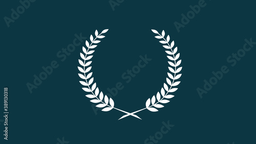 Beautiful wreath logo icon, New wheat icon, White color wreath icon