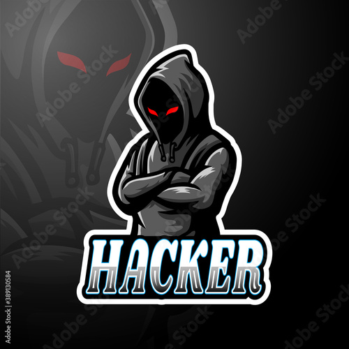 Hacker esport logo mascot design