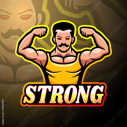 Muscle esport logo mascot design