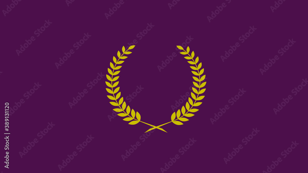 Amazing golden color wreath icon on pink dark background, Wheat icon Amazing golden color wreath icon on pink dark background, Wheat icon