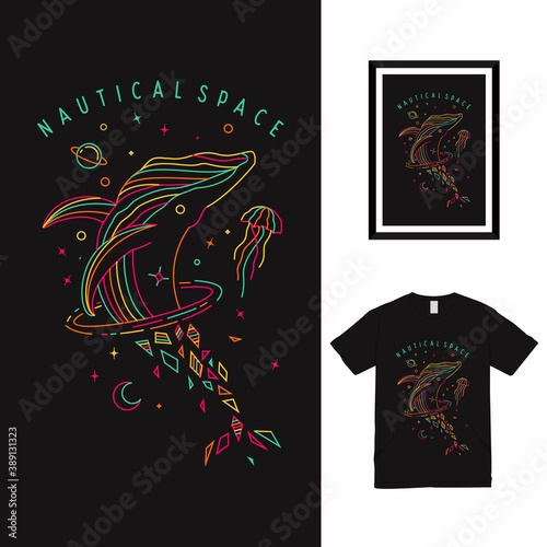 Nautical Space T shirt Design.