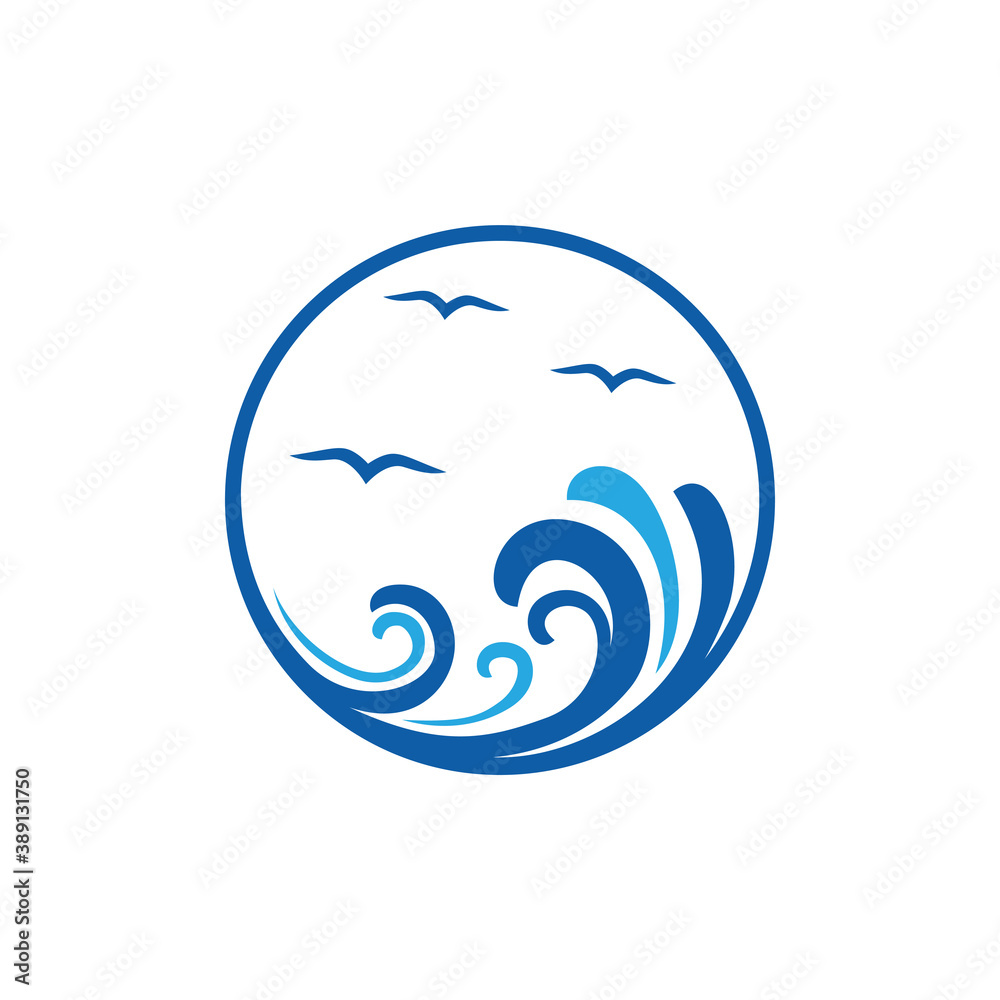 Sea wave icon design template vector isolated illustration Sea wave icon design template vector isolated illustration