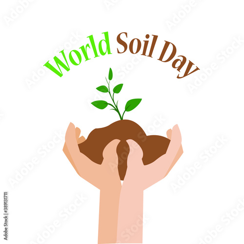 World Soil Day Design Vector Illustration for Poster Background and Banner Design,hand holding a sprout with a handful of ground