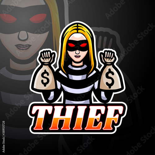 Thief esport logo mascot design