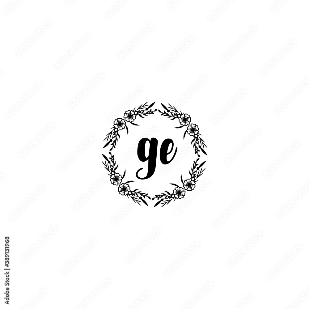 Initial GE Handwriting, Wedding Monogram Logo Design, Modern Minimalistic and Floral templates for Invitation cards
Initial GE Handwriting, Wedding Monogram Logo Design, Modern Minimalistic and Floral templates for Invitation cards