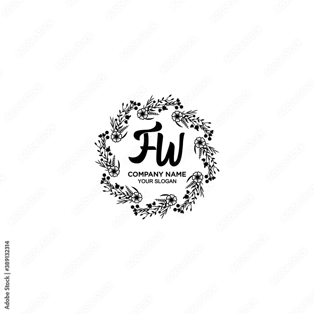 Initial FW Handwriting, Wedding Monogram Logo Design, Modern Minimalistic and Floral templates for Invitation cards Initial FW Handwriting, Wedding Monogram Logo Design, Modern Minimalistic and Floral templates for Invitation cards