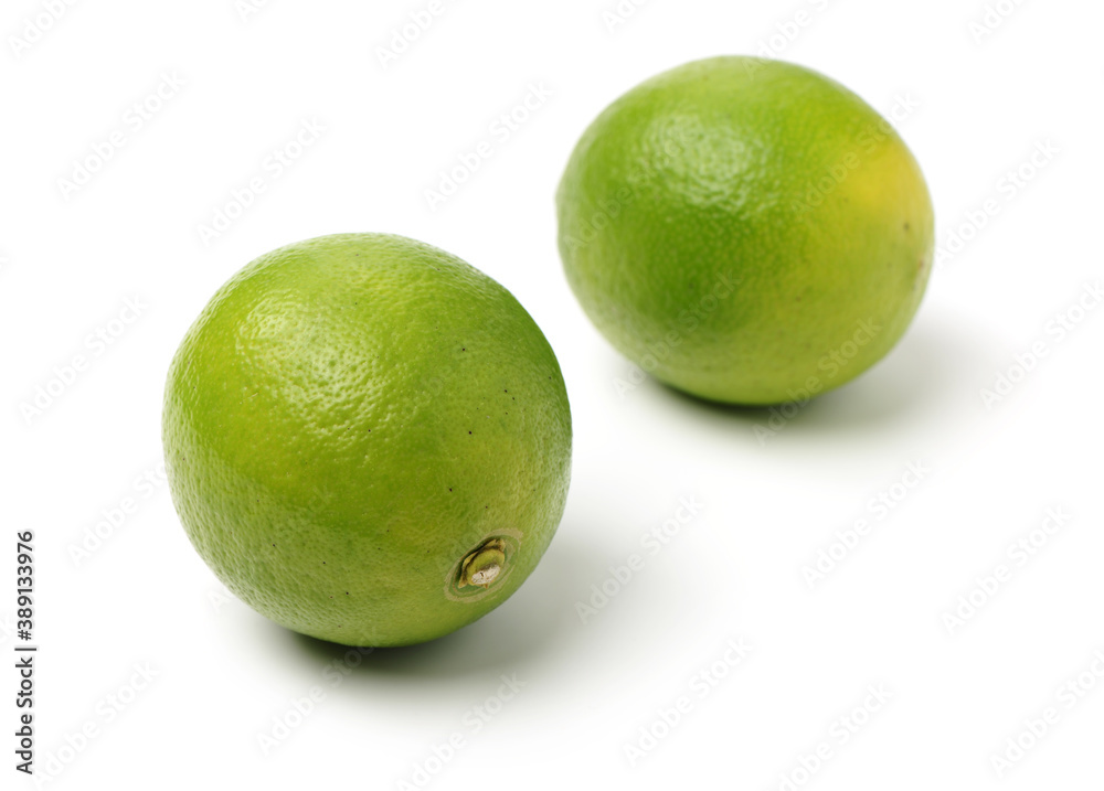 Fresh lemon on white background