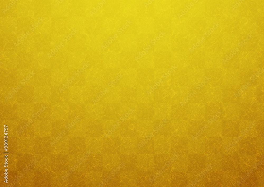 和紙に描かれた金屏風的な市松模様、日本の伝統模様素材