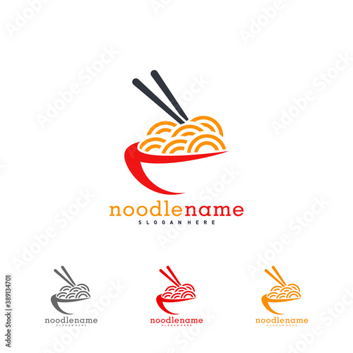 noodle food logo design vector, Illustration Noodle design template, Icon Symbol