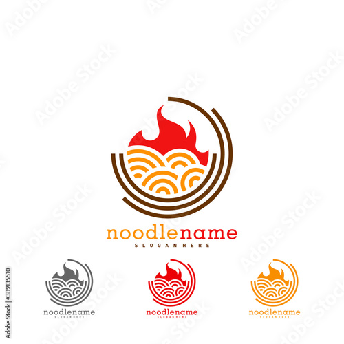 noodle food logo design vector, Illustration Noodle design template, Icon Symbol