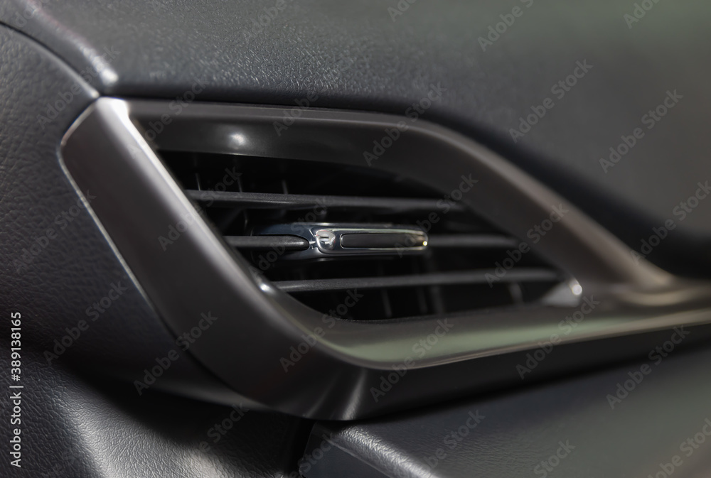 Modern Car Air Vent in Car Interior on Zoom View