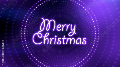 Merry Christmas 3D text  presentation with illuminating light illusions in background  New year celebration