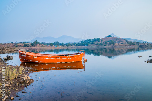 Pawana Lake during sunset/sunrise, Lonavla photo