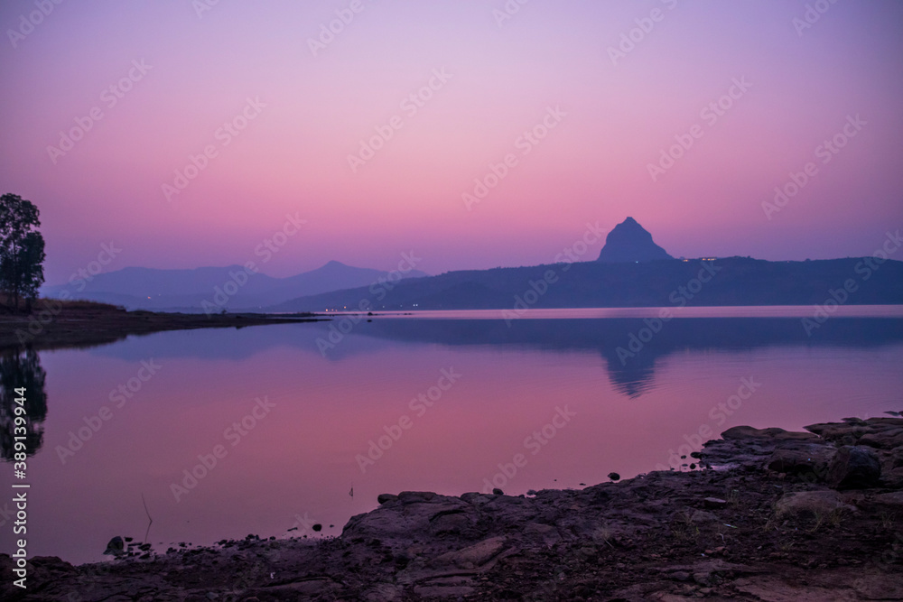 Pawana Lake during sunset/sunrise, Lonavla