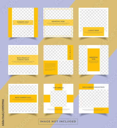 social media banners set of Instagram stories and post frame templates. Vector Design. Mock up for personal blog or shop.Layout for promotion.Endless square puzzle layout template