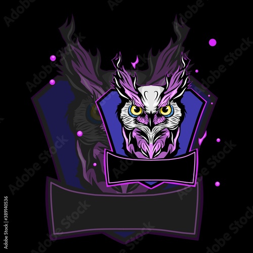 illustration of owl esport logo