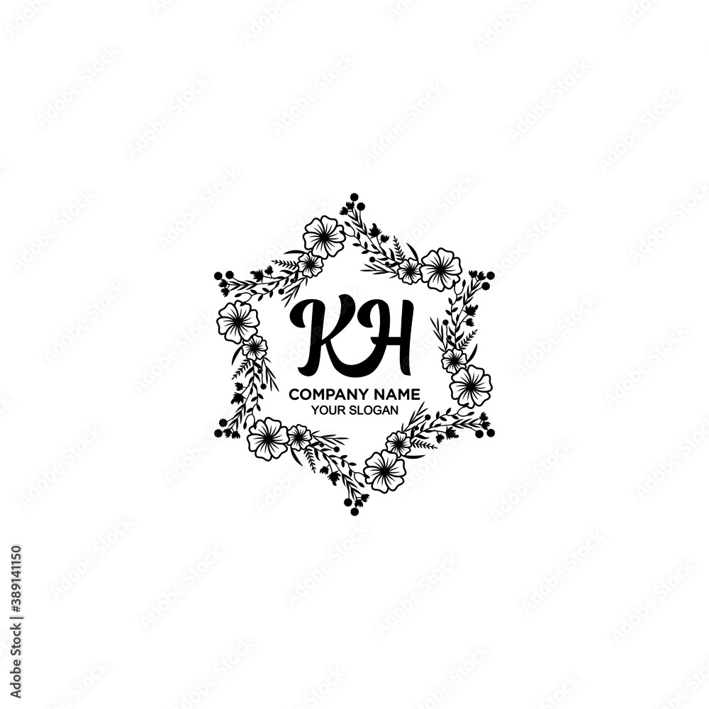 Initial KH Handwriting, Wedding Monogram Logo Design, Modern Minimalistic and Floral templates for Invitation cards Initial KH Handwriting, Wedding Monogram Logo Design, Modern Minimalistic and Floral templates for Invitation cards
