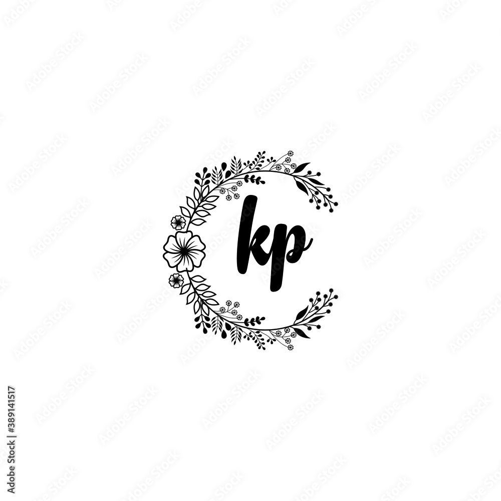 Initial KP Handwriting, Wedding Monogram Logo Design, Modern Minimalistic and Floral templates for Invitation cards Initial KP Handwriting, Wedding Monogram Logo Design, Modern Minimalistic and Floral templates for Invitation cards