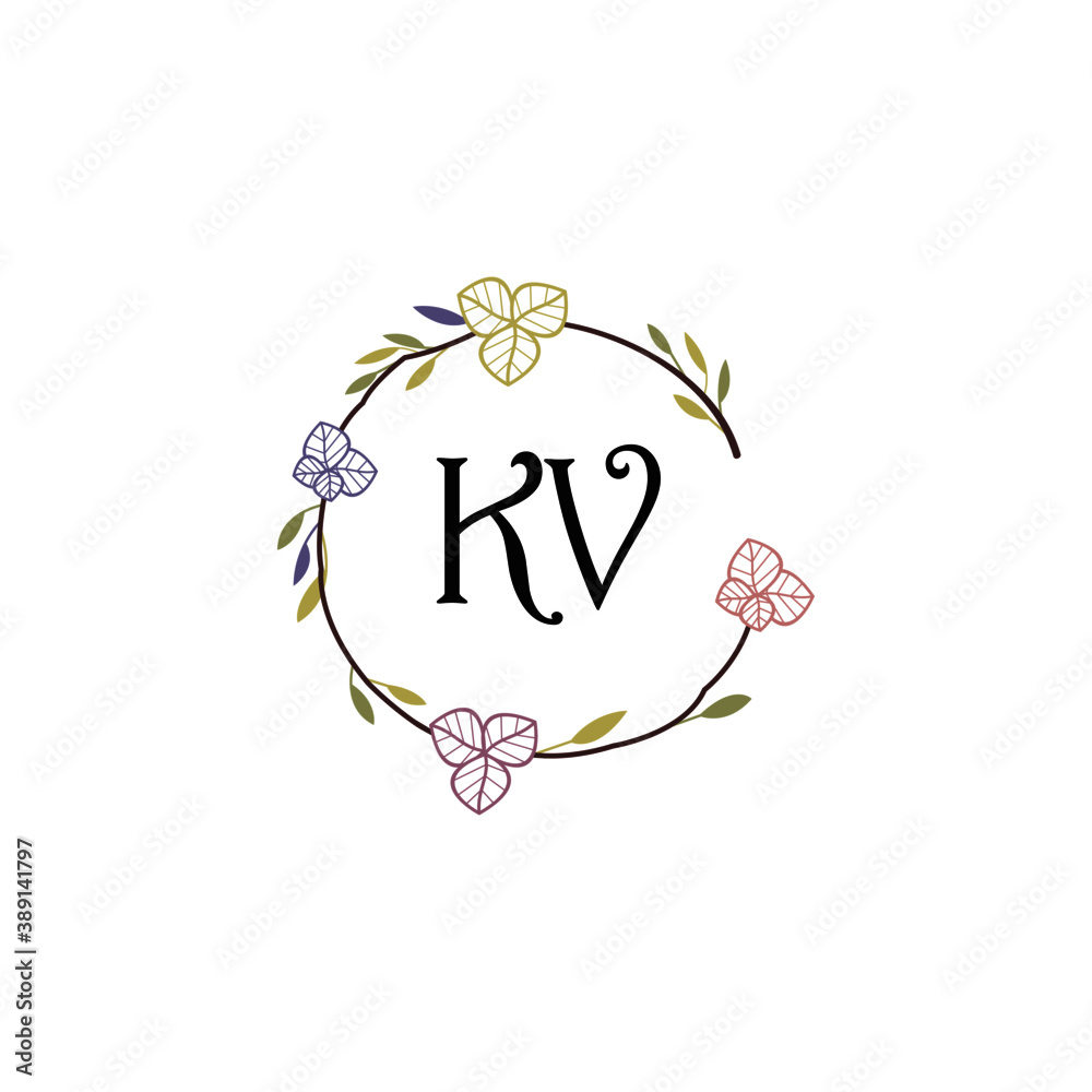 Initial KV Handwriting, Wedding Monogram Logo Design, Modern Minimalistic and Floral templates for Invitation cards Initial KV Handwriting, Wedding Monogram Logo Design, Modern Minimalistic and Floral templates for Invitation cards