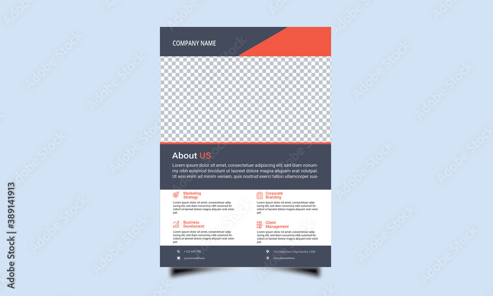 Obraz premium Creative Corporate & Business Flyer Brochure Template Layout with Geometric shape.