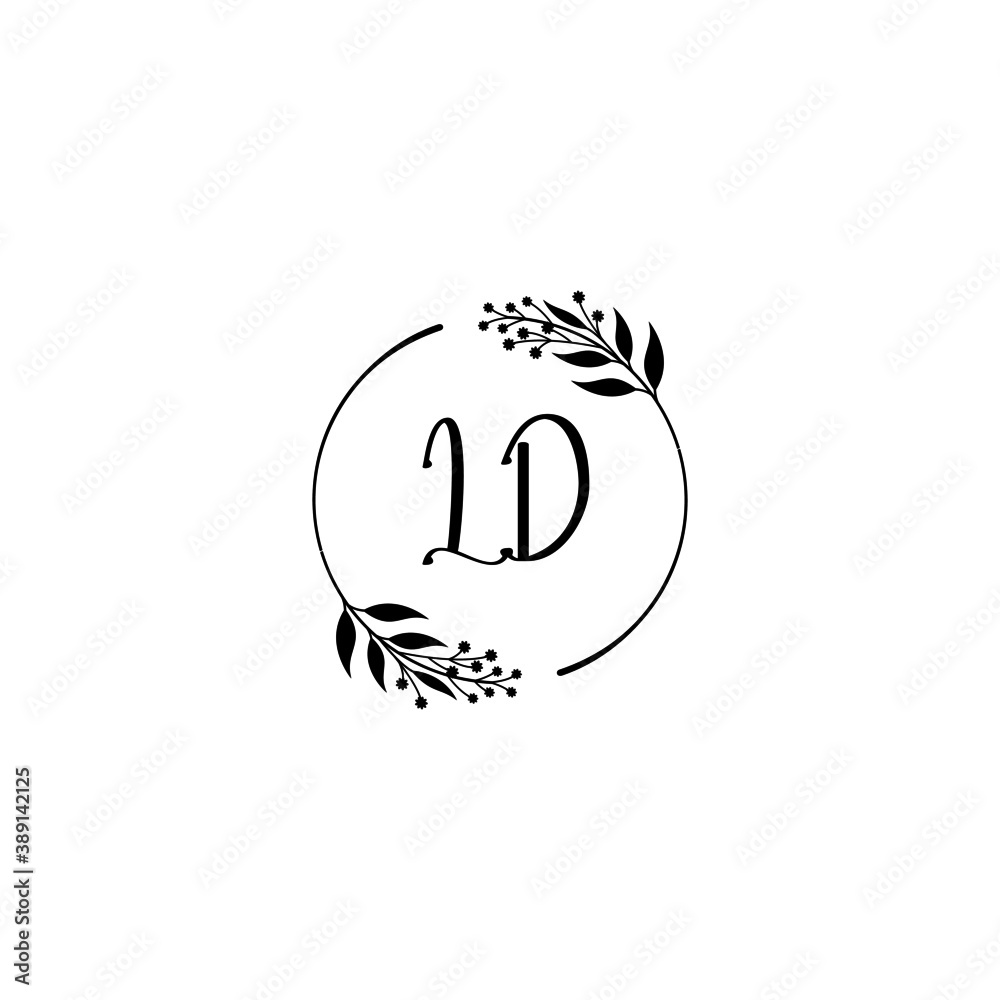 Initial LD Handwriting, Wedding Monogram Logo Design, Modern Minimalistic and Floral templates for Invitation cards Initial LD Handwriting, Wedding Monogram Logo Design, Modern Minimalistic and Floral templates for Invitation cards