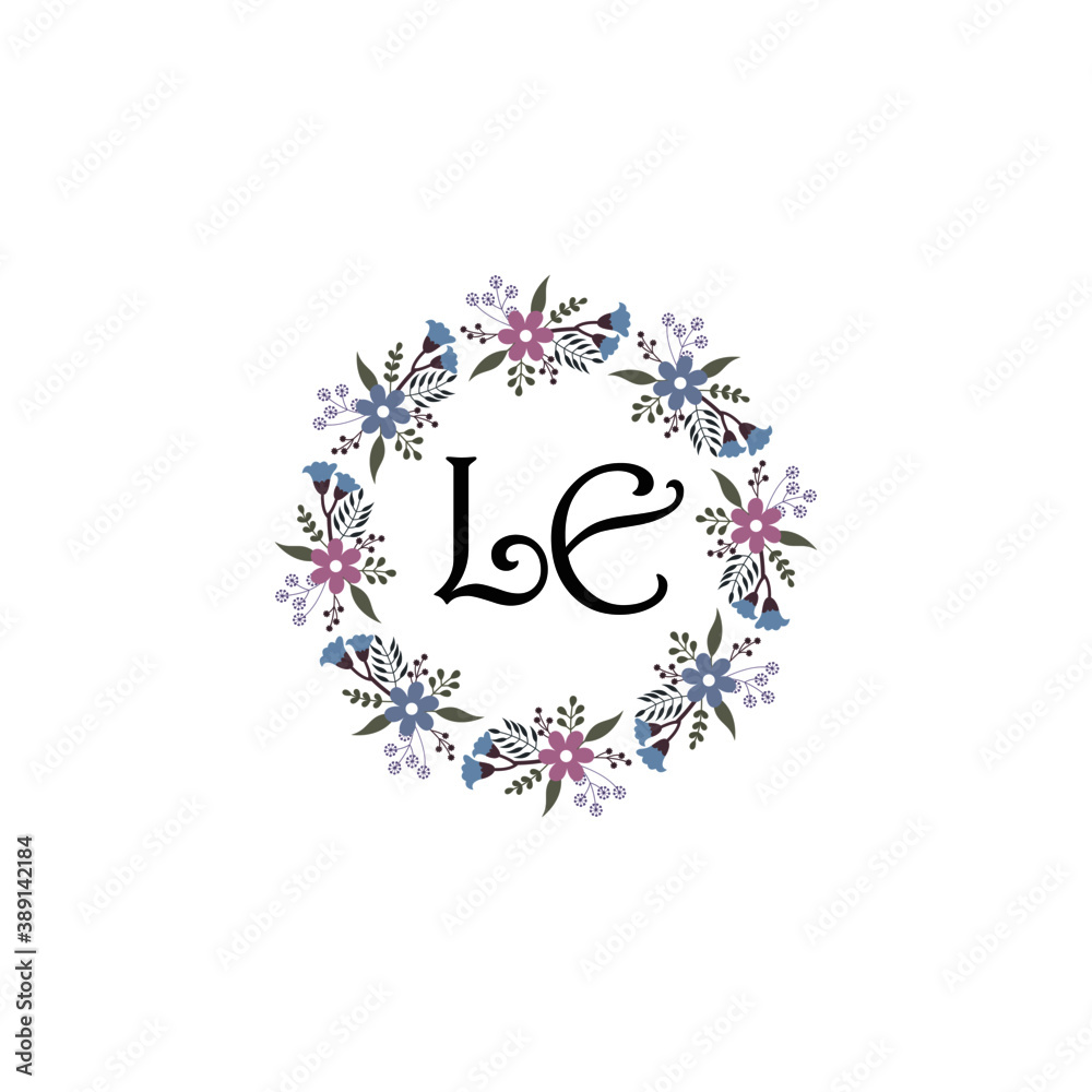 Initial LE Handwriting, Wedding Monogram Logo Design, Modern Minimalistic and Floral templates for Invitation cards Initial LE Handwriting, Wedding Monogram Logo Design, Modern Minimalistic and Floral templates for Invitation cards