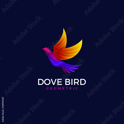 dove bird gradient illustration