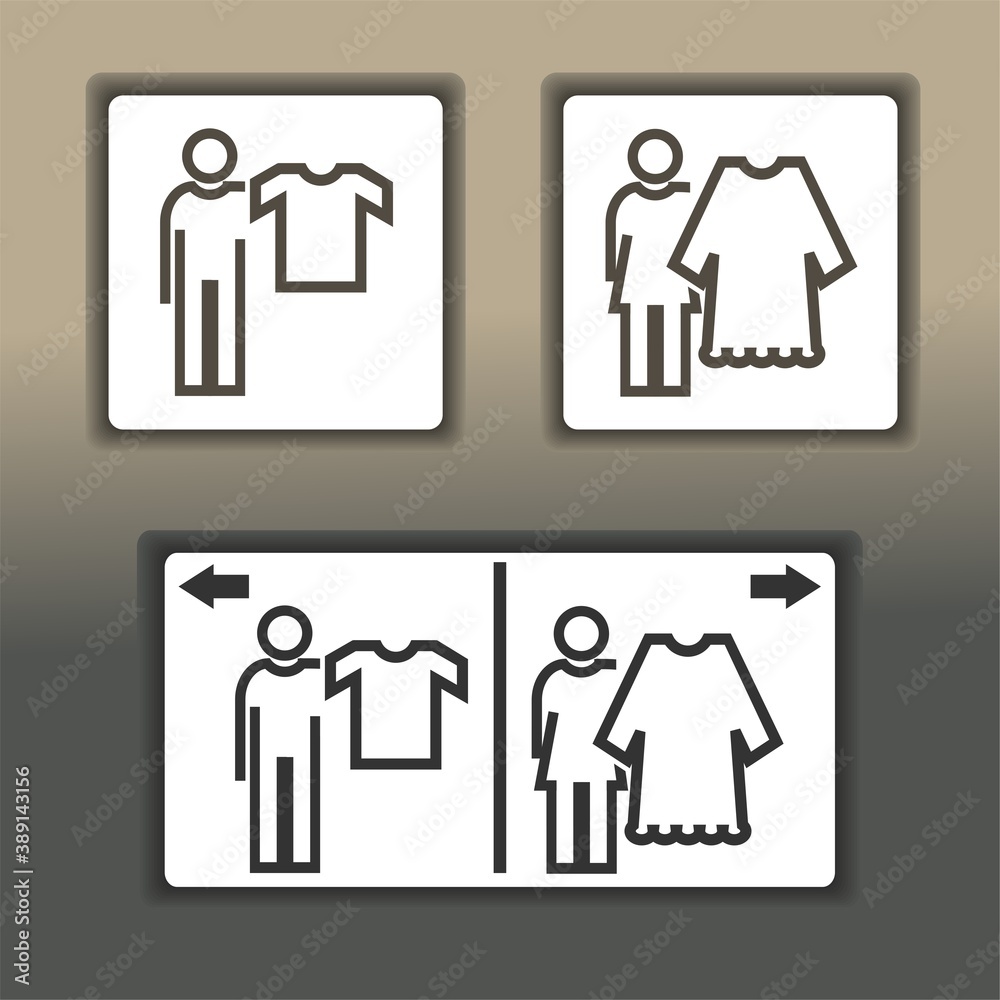 Changing room icon. Fitting dressing room symbol. Illustration vector Changing room icon. Fitting dressing room symbol. Illustration vector