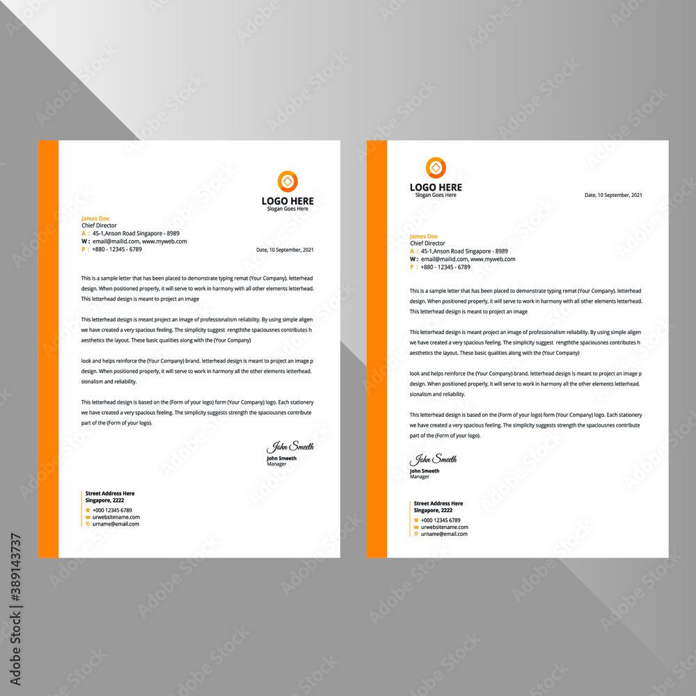 Obraz premium Business Corporate Letterhead Template Abstract Design.
