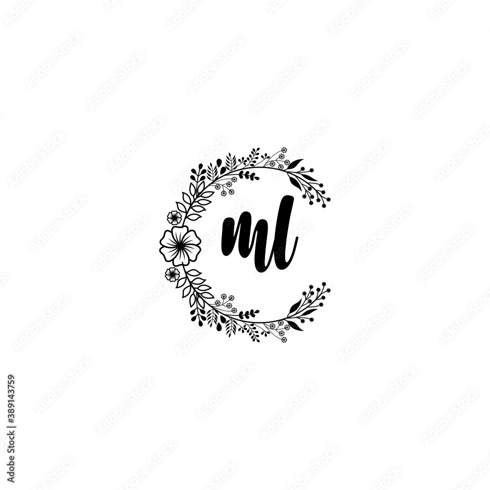 Initial ML Handwriting, Wedding Monogram Logo Design, Modern Minimalistic and Floral templates for Invitation cards
Initial ML Handwriting, Wedding Monogram Logo Design, Modern Minimalistic and Floral templates for Invitation cards