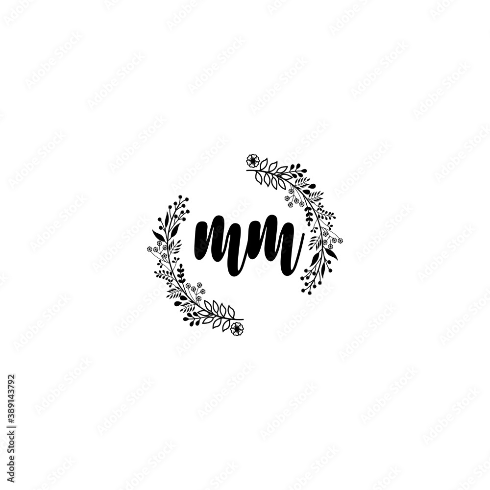 Initial MM Handwriting, Wedding Monogram Logo Design, Modern