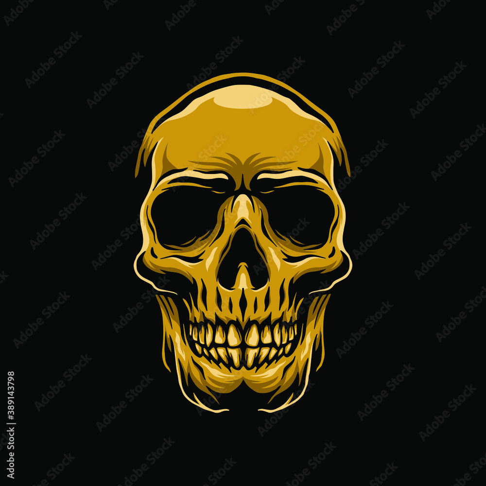gold skull head illustration gold skull head illustration