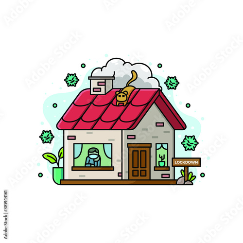 stay at home illustration