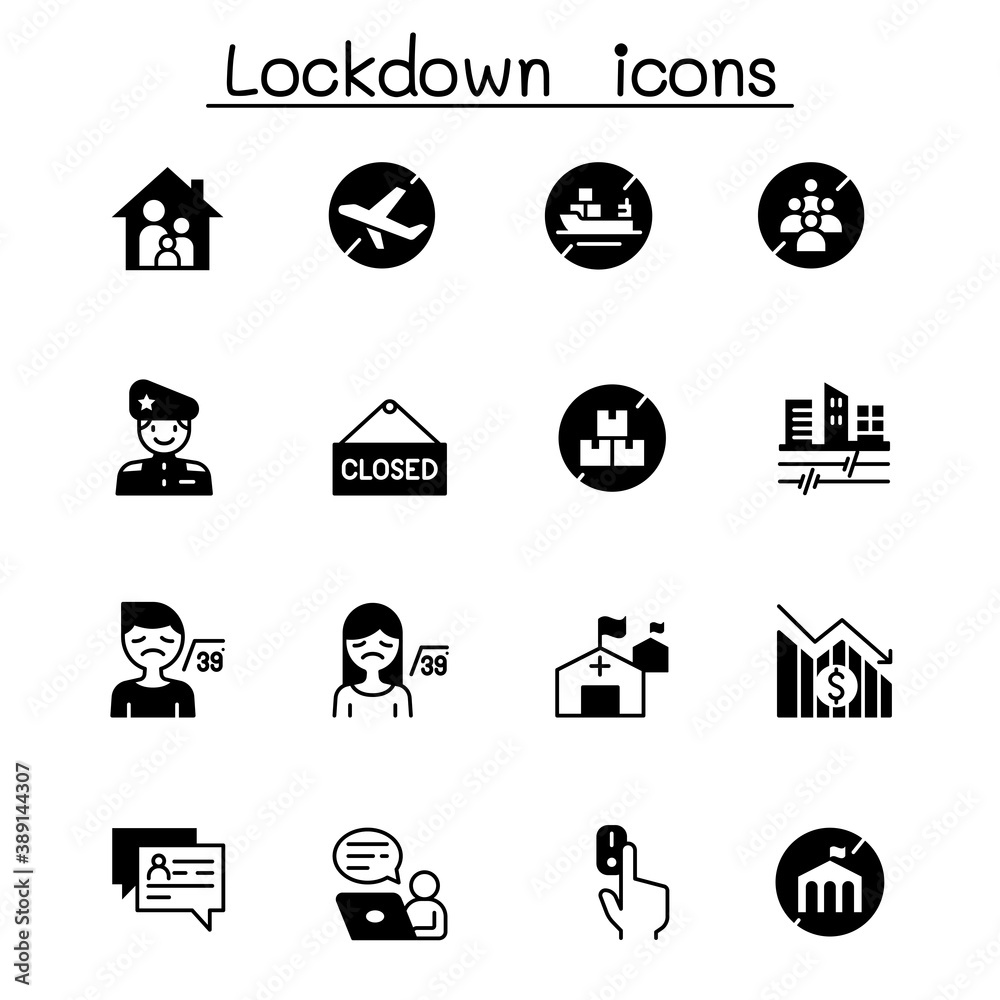 Set of Lock down city Related Vector Icons. Contains such Icons as work from home, stay home, corona virus, covid-19, virus crisis, social distancing, online connect and more. Set of Lock down city Related Vector Icons. Contains such Icons as work from home, stay home, corona virus, covid-19, virus crisis, social distancing, online connect and more.