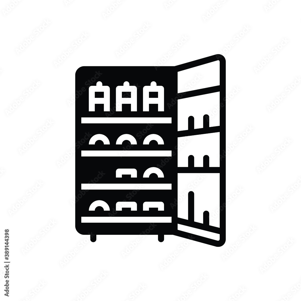 Fototapeta premium Black solid icon for storage