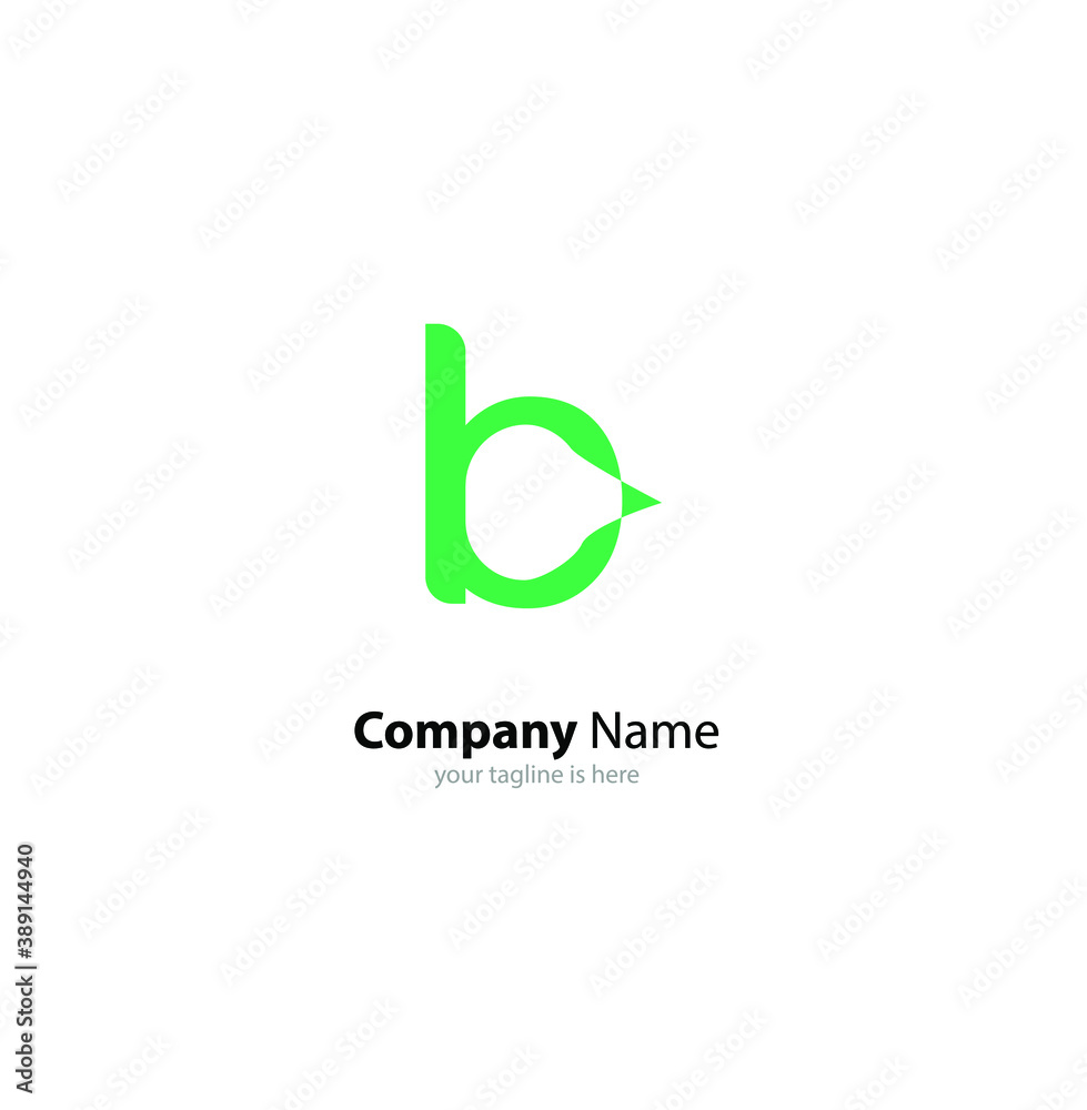 The simple modern logo of letter b with white background The simple modern logo of letter b with white background