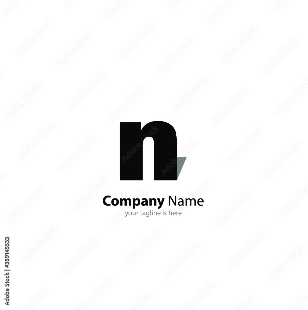 The simple modern logo of letter N with white background The simple modern logo of letter N with white background