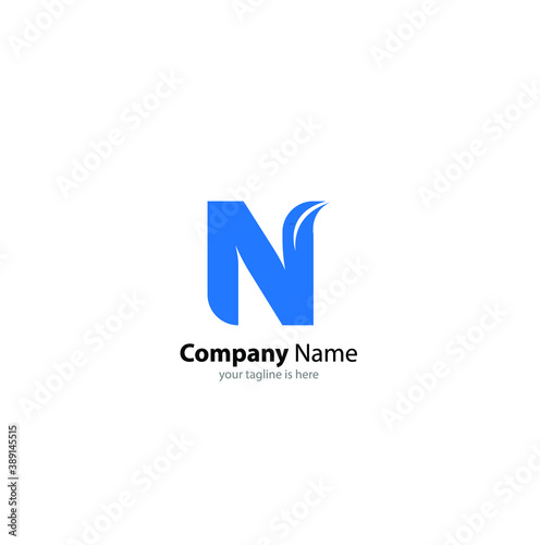 Free Download The simple modern logo of letter N with white background - GFXLoad