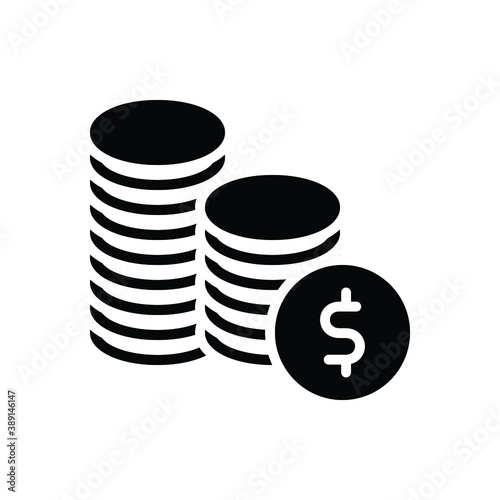 Black solid icon for money