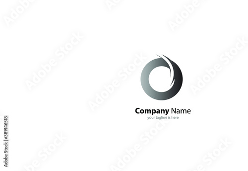 The simple modern logo of letter o with white background
